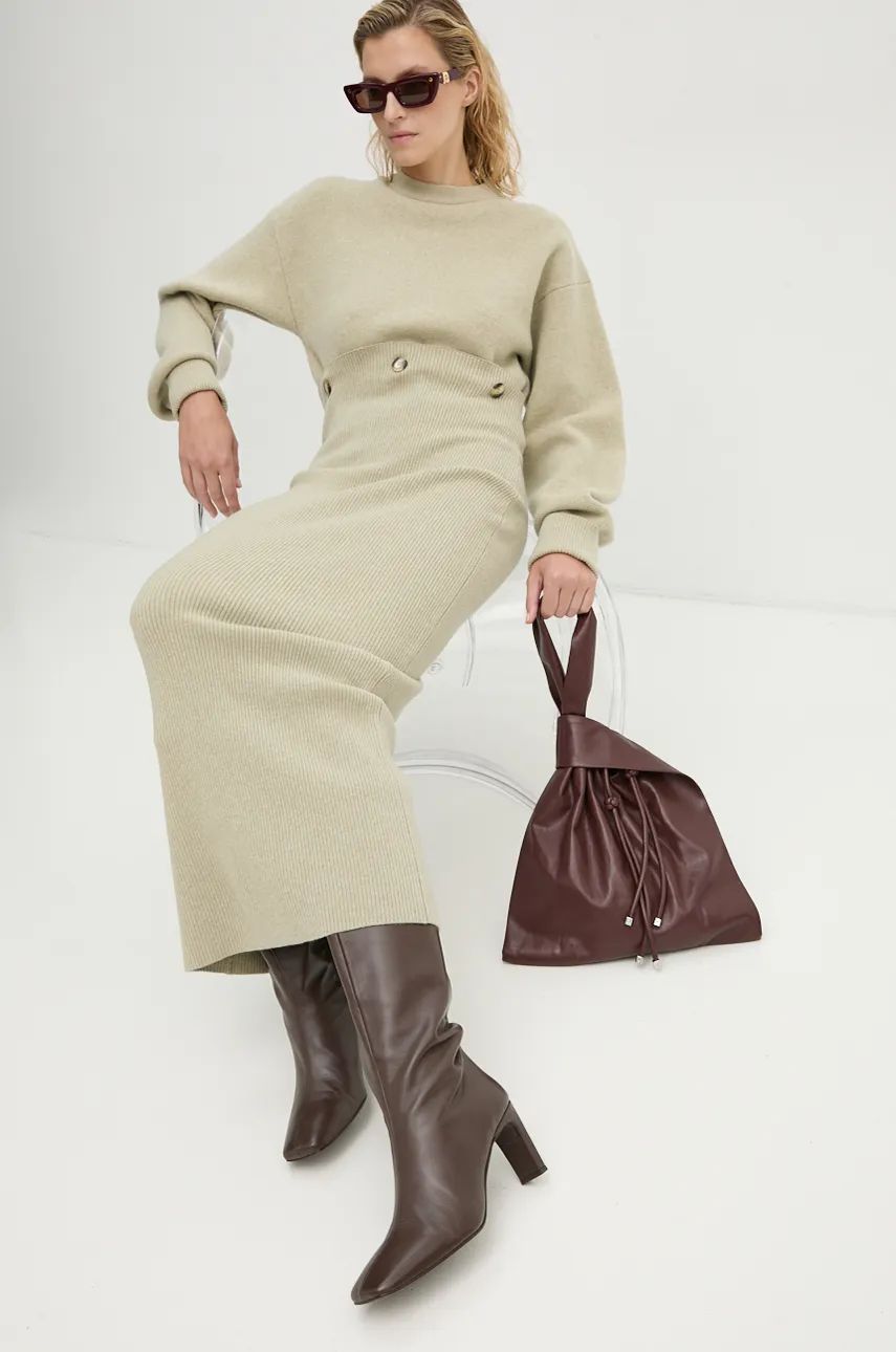 Kjol Nanushka Oversized Maxi Dress Grön | NW24PFBS28772, 1