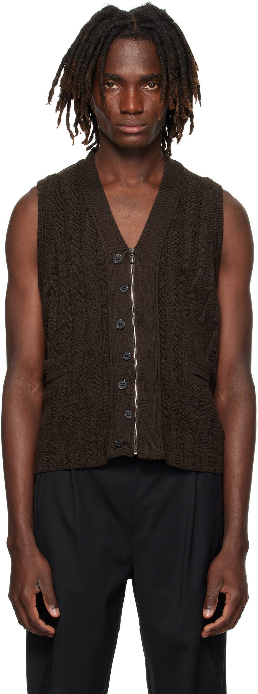 Väst KIKO KOSTADINOV Kiko Kostadinov Fitz Knit Vest Brun | KKAW25KN02-92