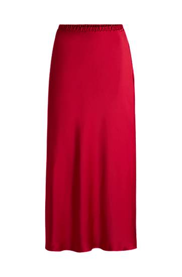 Kjol BOSS Satin Maxi Skirt Röd | 50534585
