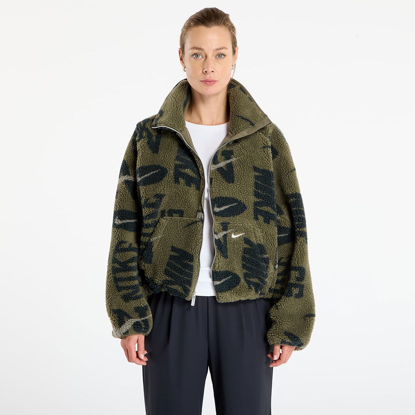 Jacka Nike Sportswear High-Pile Fleece Jacket with Logo Pattern Grön | HV2070-222