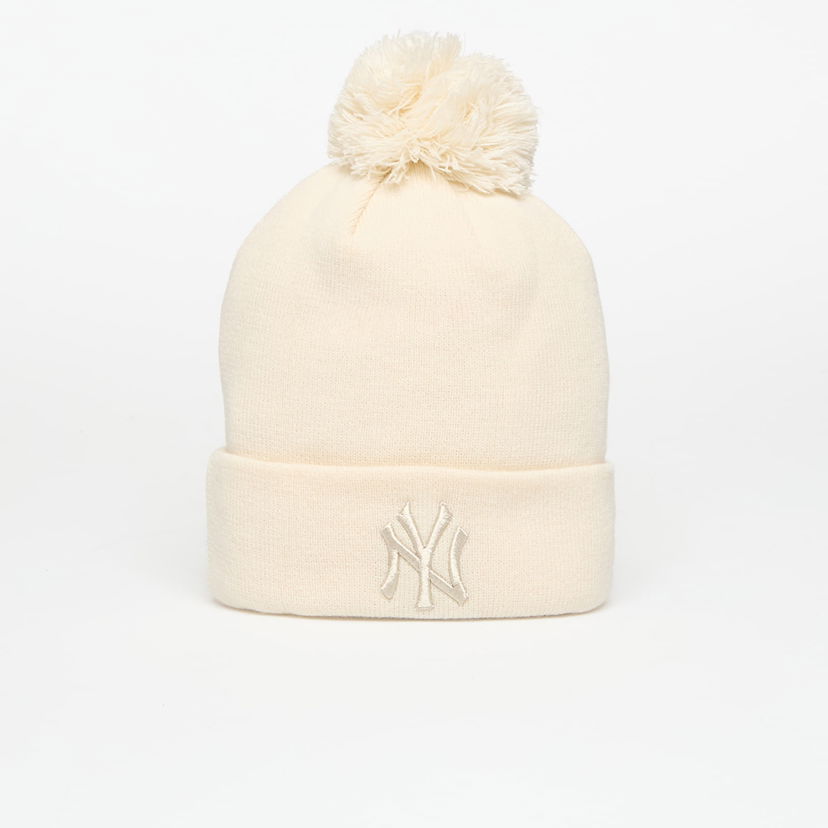 Mössa New Era New York Yankees MLB Knit Metallic Bobble Beanie Vit | 60691357