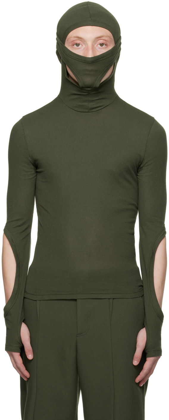 Sweater Dion Lee Dion Lee Interlock Mask Turtleneck Top Grön | C3078F22, 0