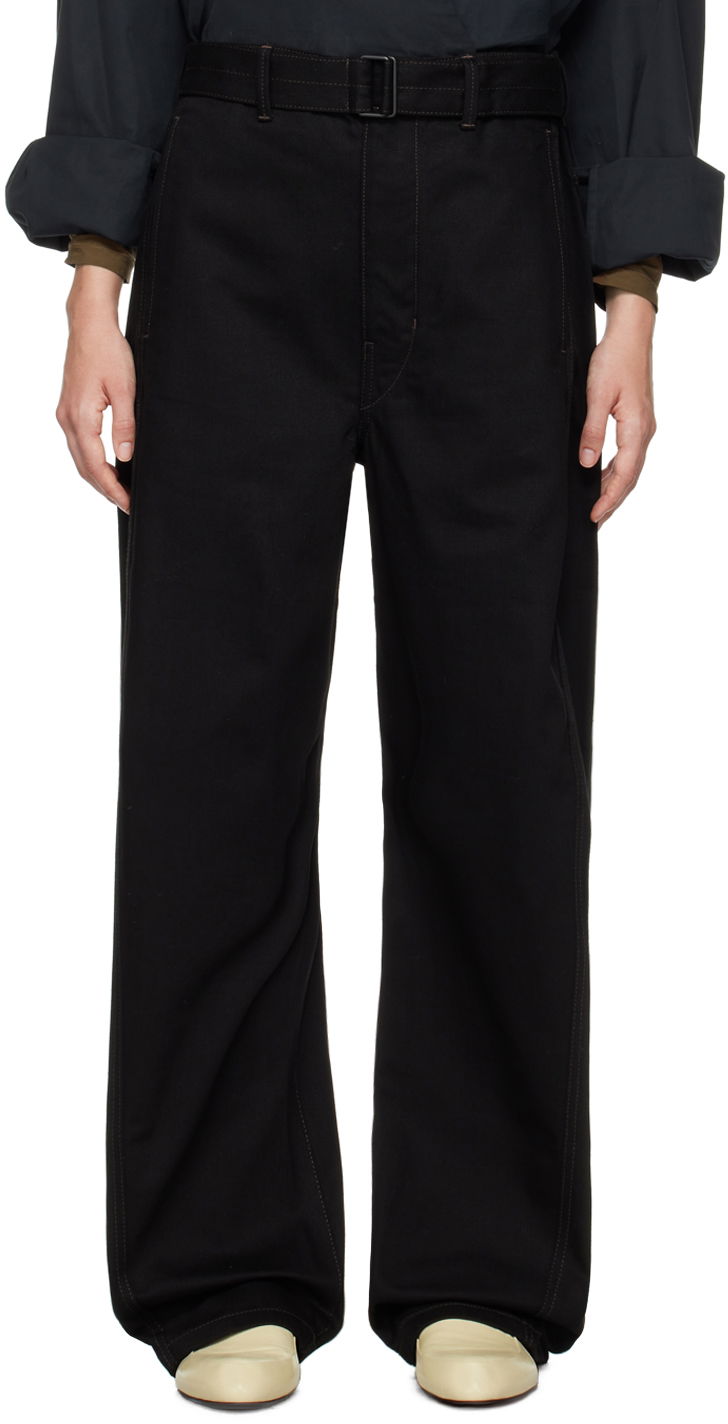 Cargo byxor LEMAIRE Lemaire Twisted Belt Trousers Svart | PA326 LD1000