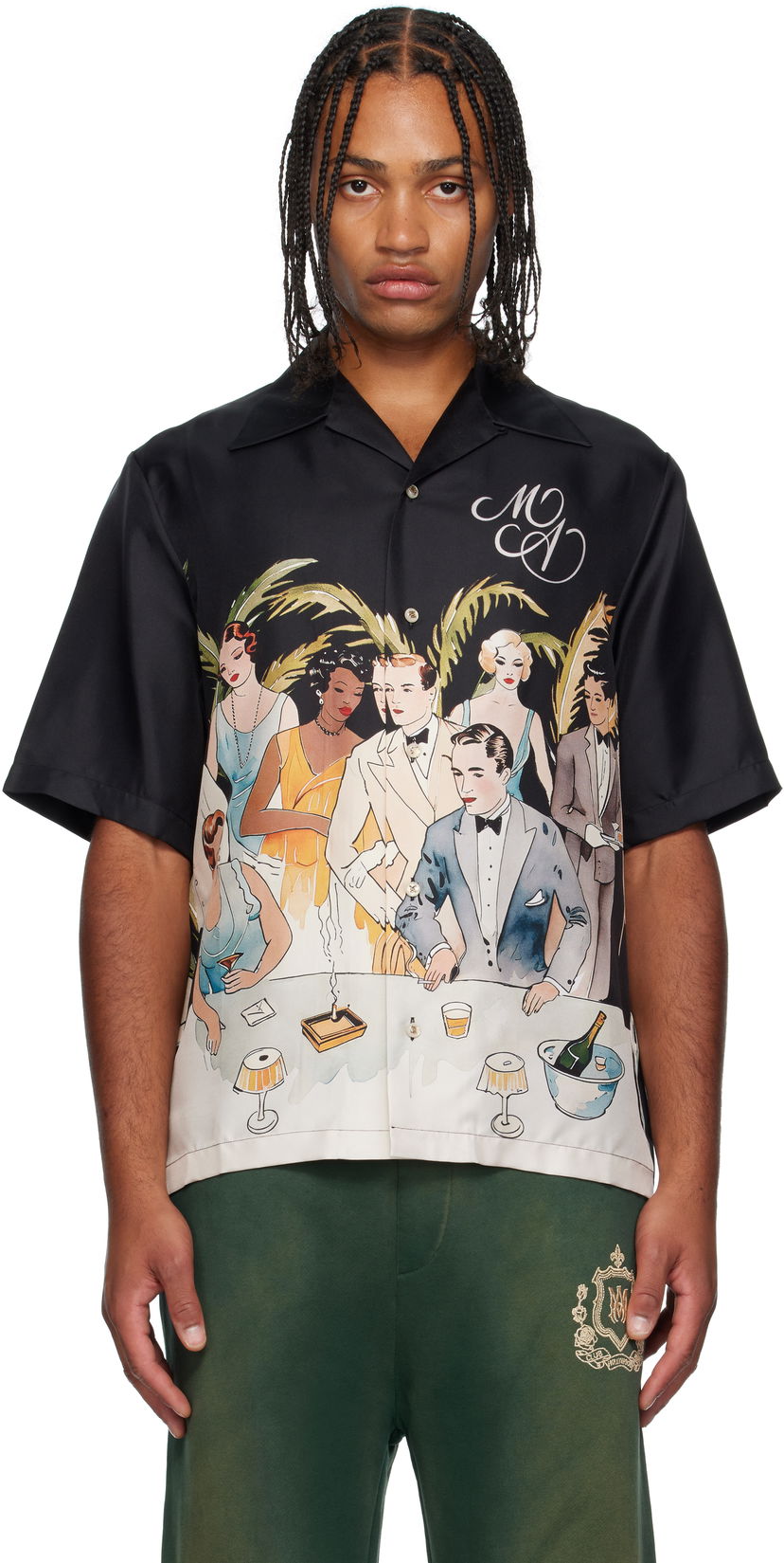 Skjorta AMIRI AMIRI Bar Scene Resort Shirt Svart | AMSTCA1192