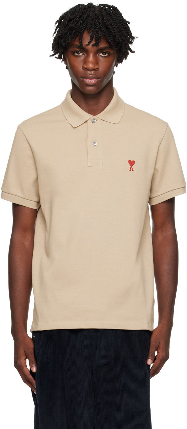 Polotröja AMI Polo Tee Beige | UPL001.760, 0
