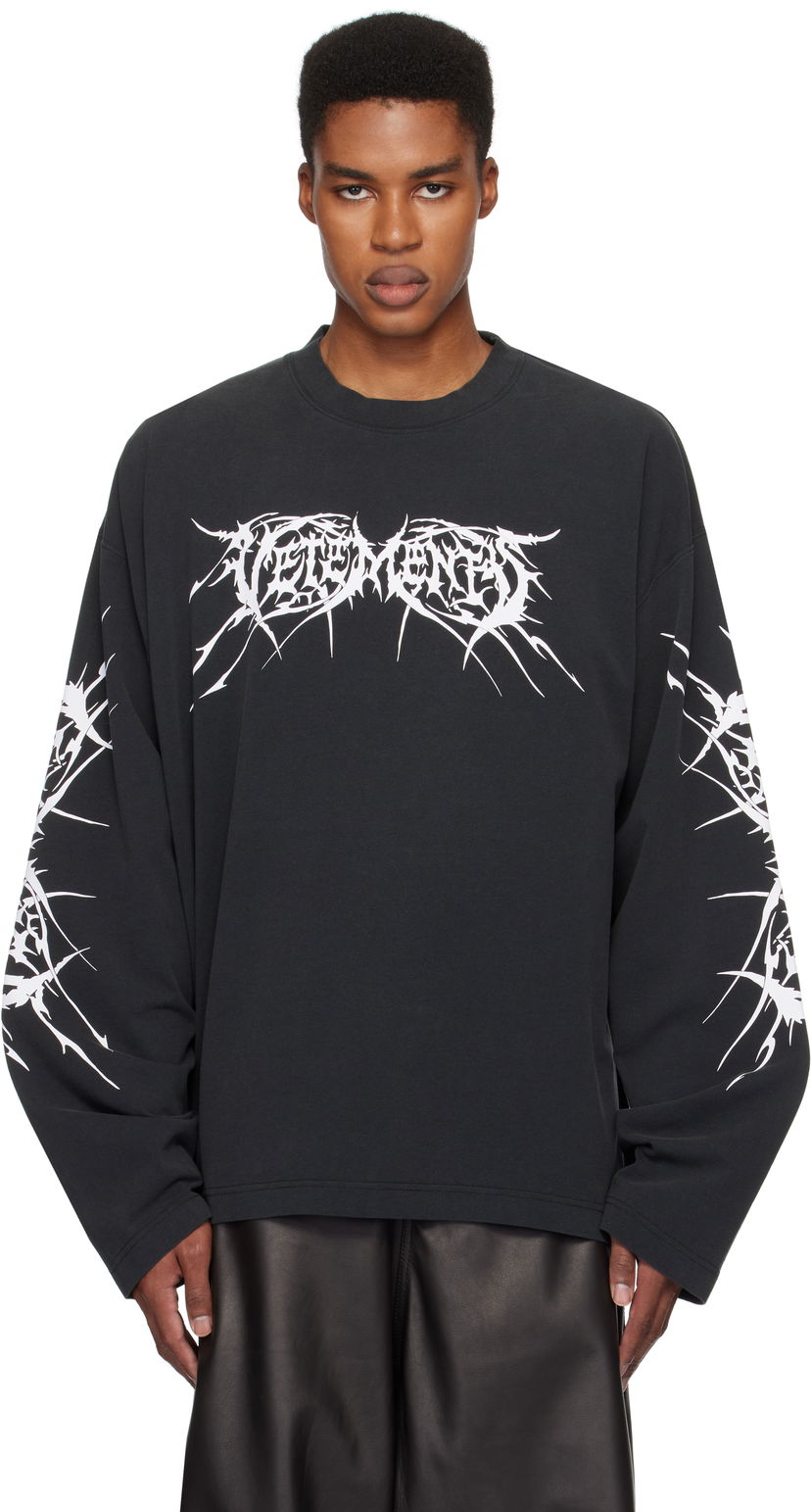T-shirt VETEMENTS Metal Long Sleeve T-Shirt Svart | UA66LS610BW
