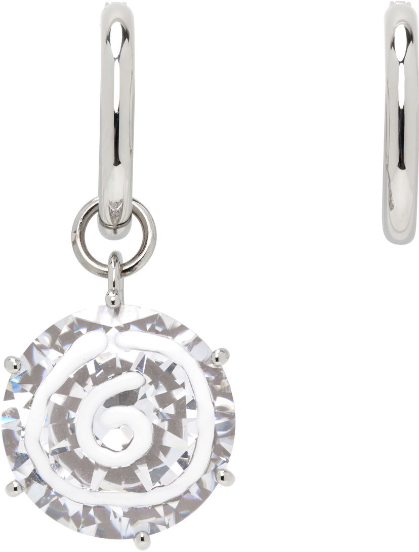 Örhängen Maison Margiela MM6 Maison Margiela Silver Crystal Spiral Drop Earrings Metallisk | SM7VG0087 P8372