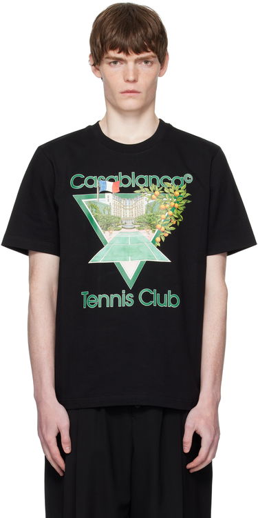 T-shirt Casablanca Casablanca 'Tennis Club' Icon Short-Sleeve T-Shirt Svart | MPF25-JTS-001-21-EX-FLANNELS, 0