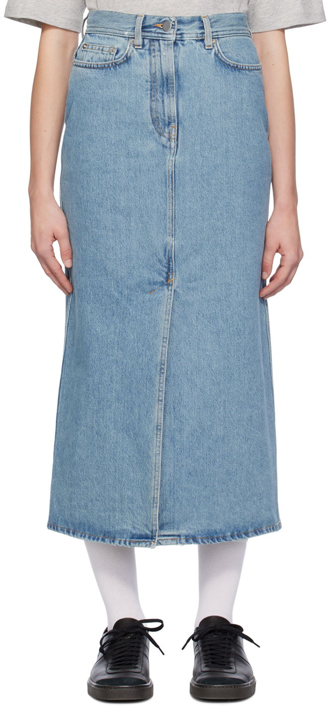 Kjol Loulou de Saison Loulou de Saison Rona Denim Maxi Skirt Blå | RONA