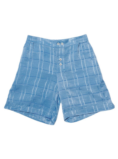 Shorts Jacquemus Le Calecon Silky Check Blå | 226PA022-1081-3BW