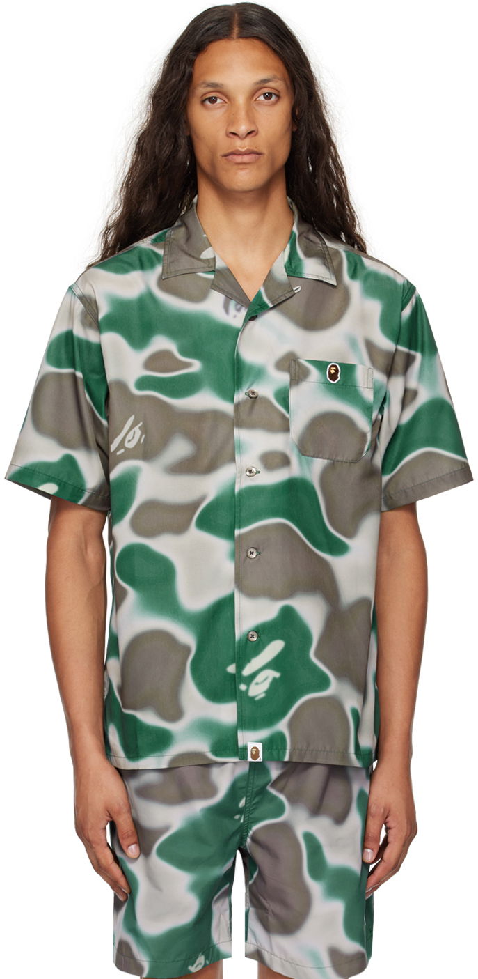 Skjorta BAPE BAPE Green & Gray Liquid Camo One Point Shirt Grön | 001SRK301004M