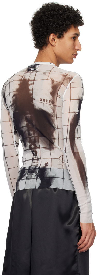 T-shirt Jean Paul Gaultier Jean Paul Gaultier 'The Squeletor' Mesh Long Sleeve Top Vit | 25/33-F-TO241-T580-0100, 2