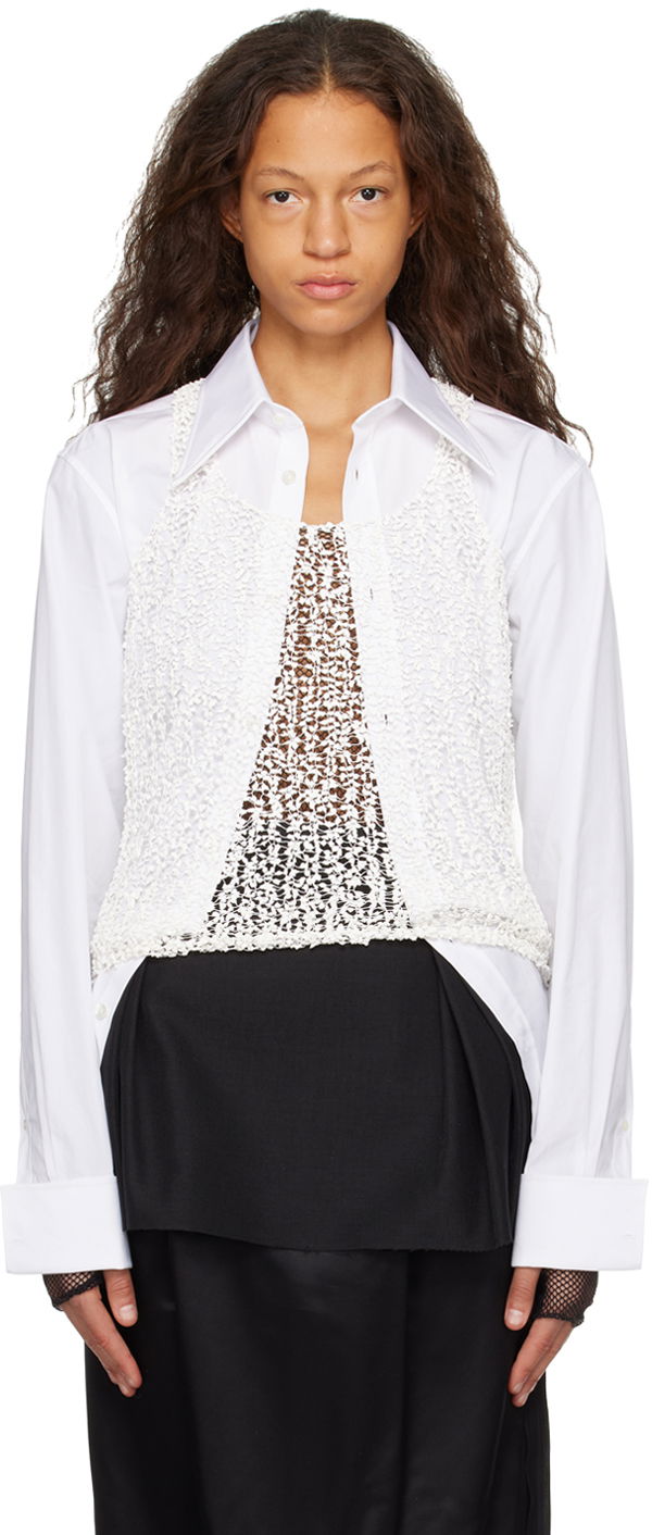 Skjorta Maison Margiela Sheer Tank Top Vit | S29NL0055 M13010