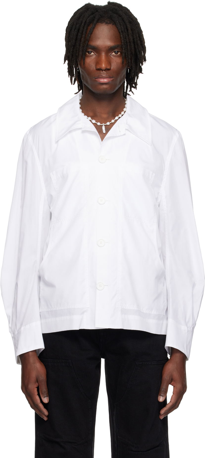 Skjorta Simone Rocha Simone Rocha Workwear Shirt Vit | 5350D 1025