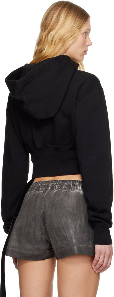 Sweatshirt Rick Owens Rick Owens DRKSHDW Hollywood Tatlin Cropped Hoodie Svart | DS01E3220 FP, 2