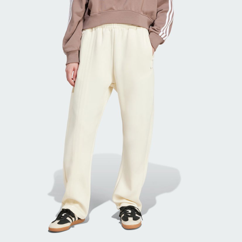 Träningsbyxor adidas Performance 3-Stripes Oversized Sweatpants Beige | JJ0943
