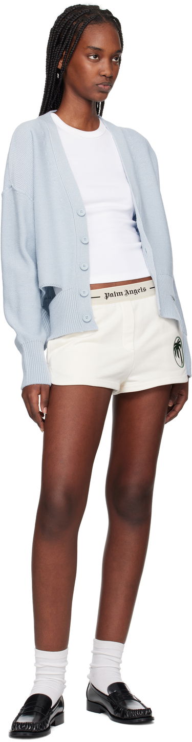 Shorts Palm Angels Palm Angels Oval Palm Sweat Shorts Vit | PWCI014S25FLE0010357, 3