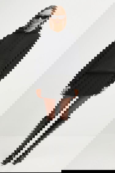 Sweatshirt VETEMENTS VETEMENTS Logo Fitted Hoodie Svart | UH76HD130B, 5