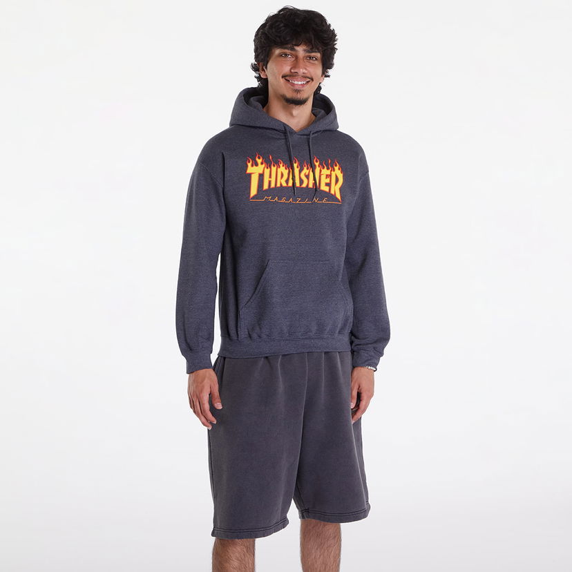 Sweatshirt Thrasher Thrasher Flame Hoodie Grå | 312007 Dark Grey