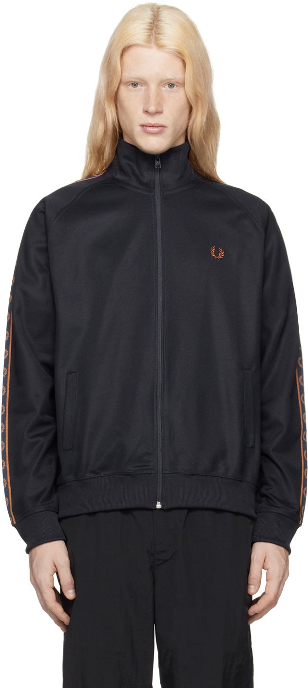 Jacka Fred Perry Contrast Tape Track Jacket Svart | J5557-Q51, 0