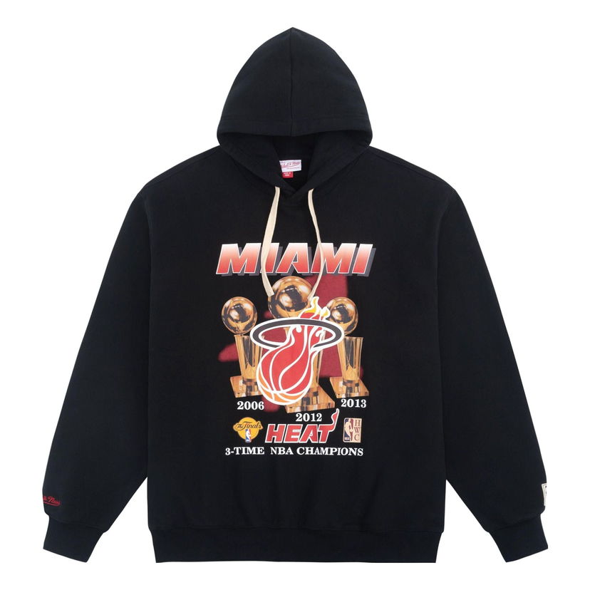 Sweatshirt Mitchell & Ness NBA Miami Heat 3 Times Champion Hoodie Svart | MNJYFWHD23095002