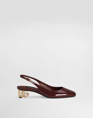 Tillbehör Dolce & Gabbana Dolce & Gabbana Patent Leather Slingbacks Bourgogne | CG0913A103780342, 0