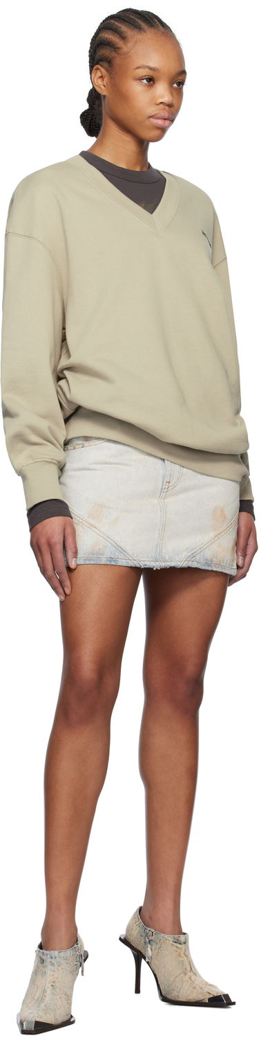 Sweater We11done We11done Oversized V-Neck Sweatshirt Beige | WD-TS0-25-773-U-KK, 3