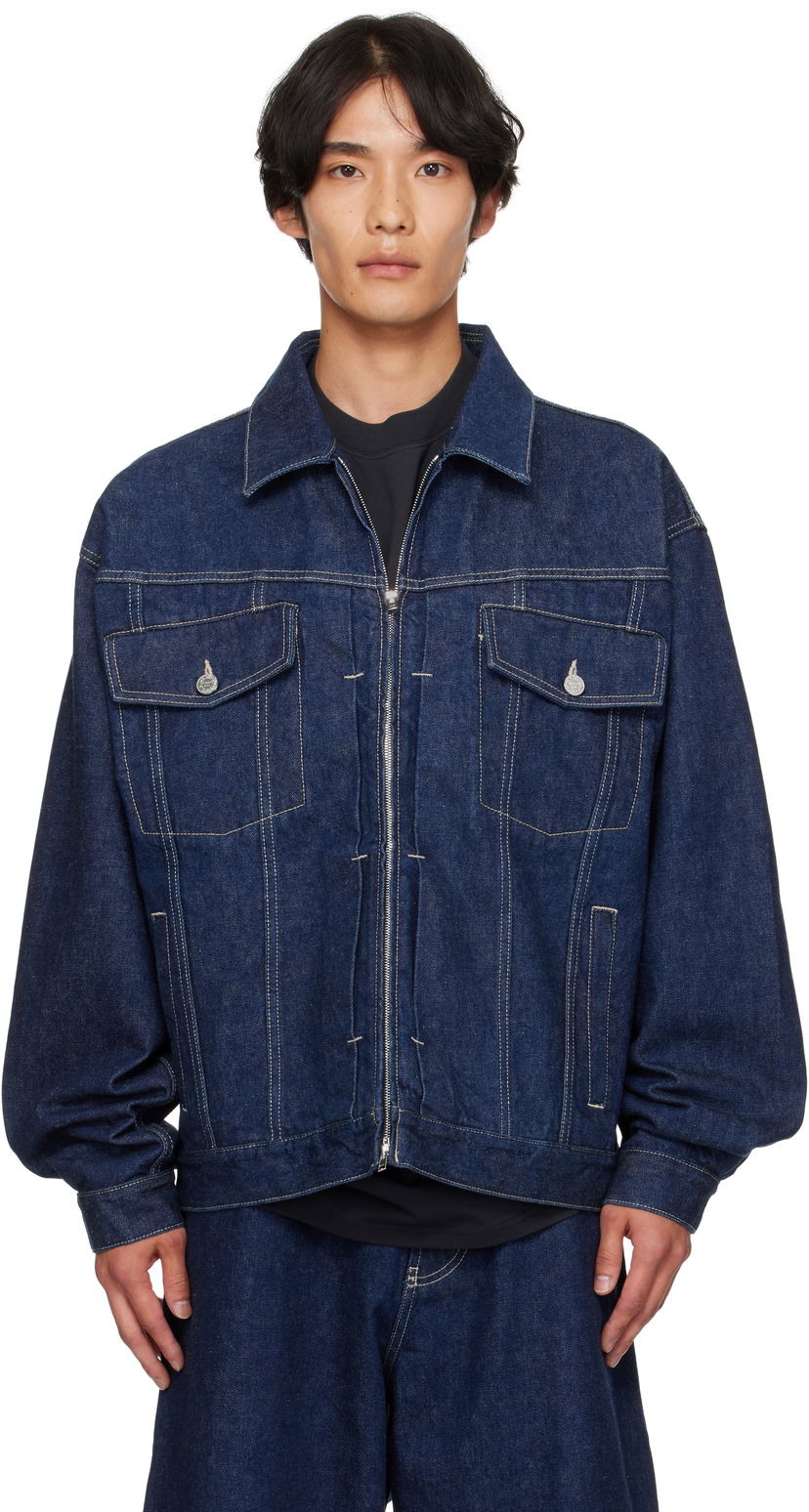Jacka VETEMENTS VETEMENTS Hip-Hop Denim Jacket Blå | UH76DJ250N
