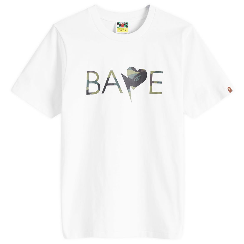 T-shirt BAPE A Bathing Ape 1st Camo Heart Bapeogo T-Shirt Vit | 001TEK302039L-WXG