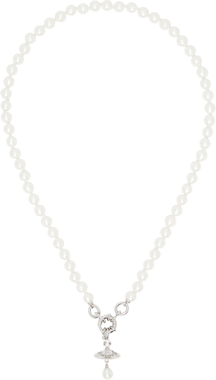 Halsband Vivienne Westwood Vivienne Westwood Aleksa Pearl Pendant Necklace Vit | 6301013C-02P543-