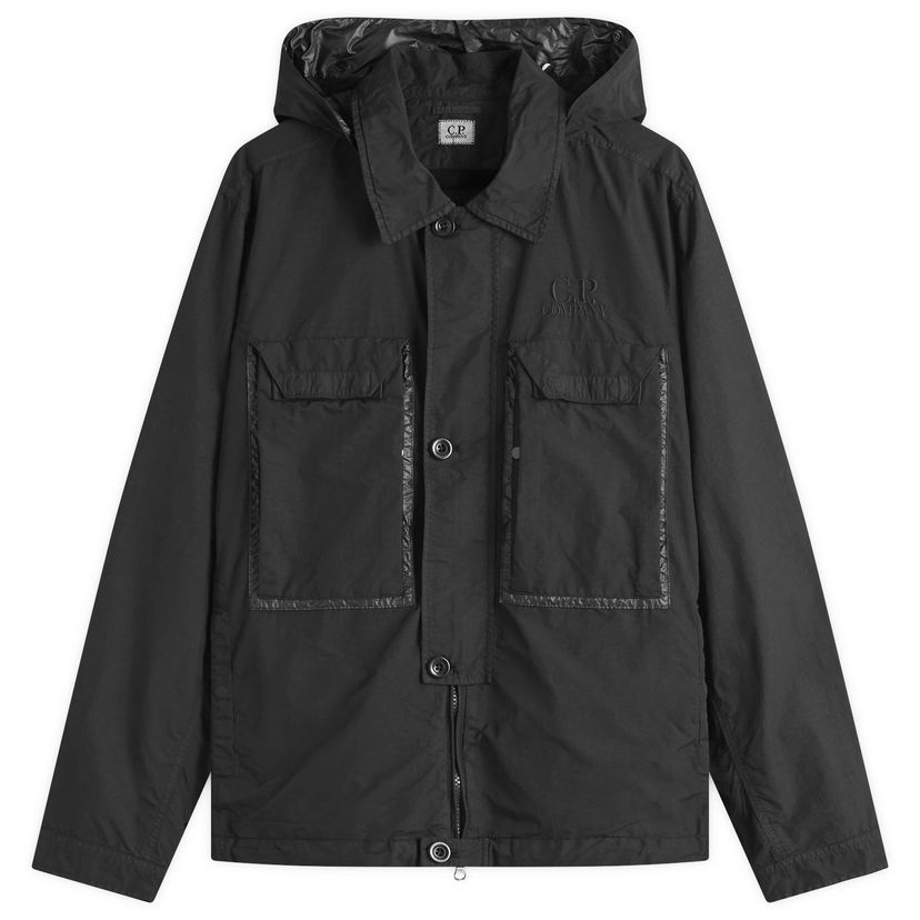 Vindjacka C.P. Company C.P. Company Flatt Nylon Goggle Overshirt, Large Svart | 18CMOS090A-005991G-999