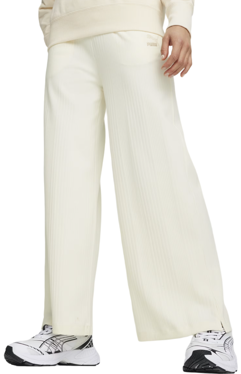 Träningsbyxor Puma Classics Ribbed Relaxed Sweatpants Beige | 624268-66