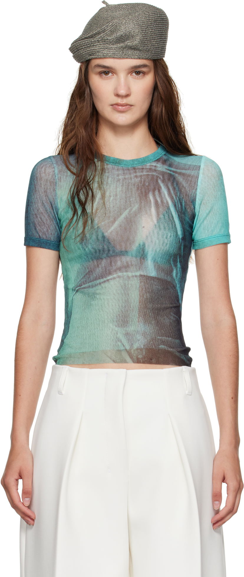 T-shirt Jean Paul Gaultier Jean Paul Gaultier 'The Water' Baby Tee Grön | 25/03-W-TO313-M004P-5557