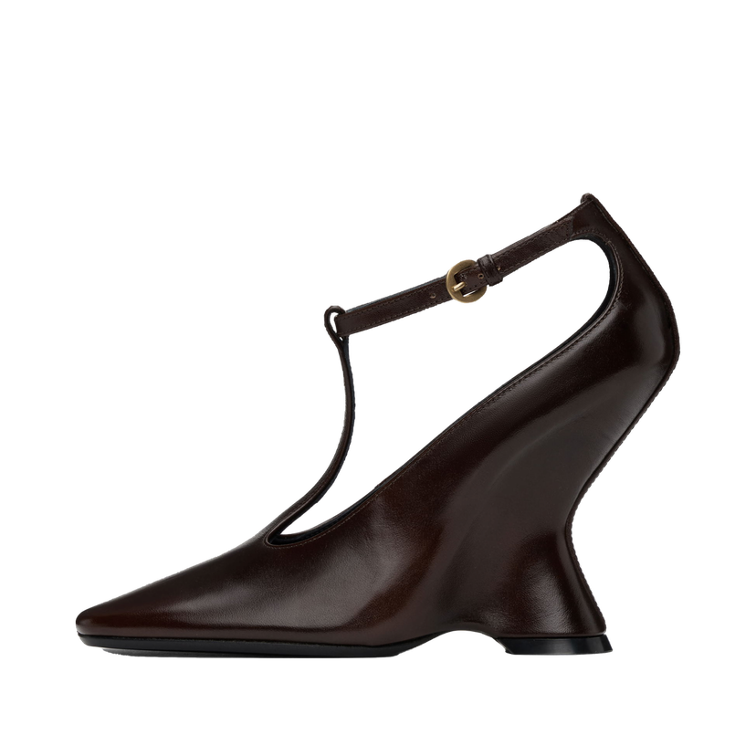 Sneakers och skor Dries Van Noten Leather Wedge Mary Jane Heels Brun | WS242-1414-103