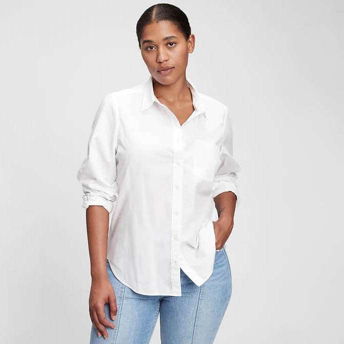 Skjorta GAP Shirt Perfect Shirt Optic White XXS Vit | 704271-01