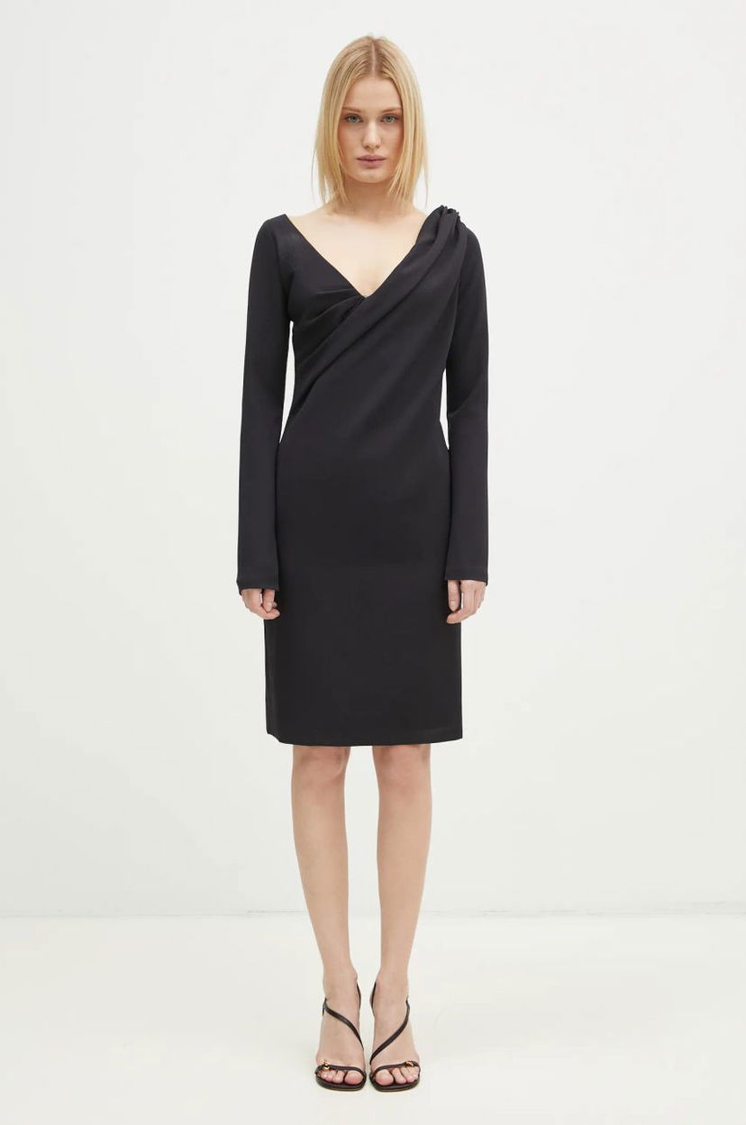 Klä JW Anderson JW Anderson Shoulder Drape V-Neck Mini Dress Svart | DR0446.PG1573.999
