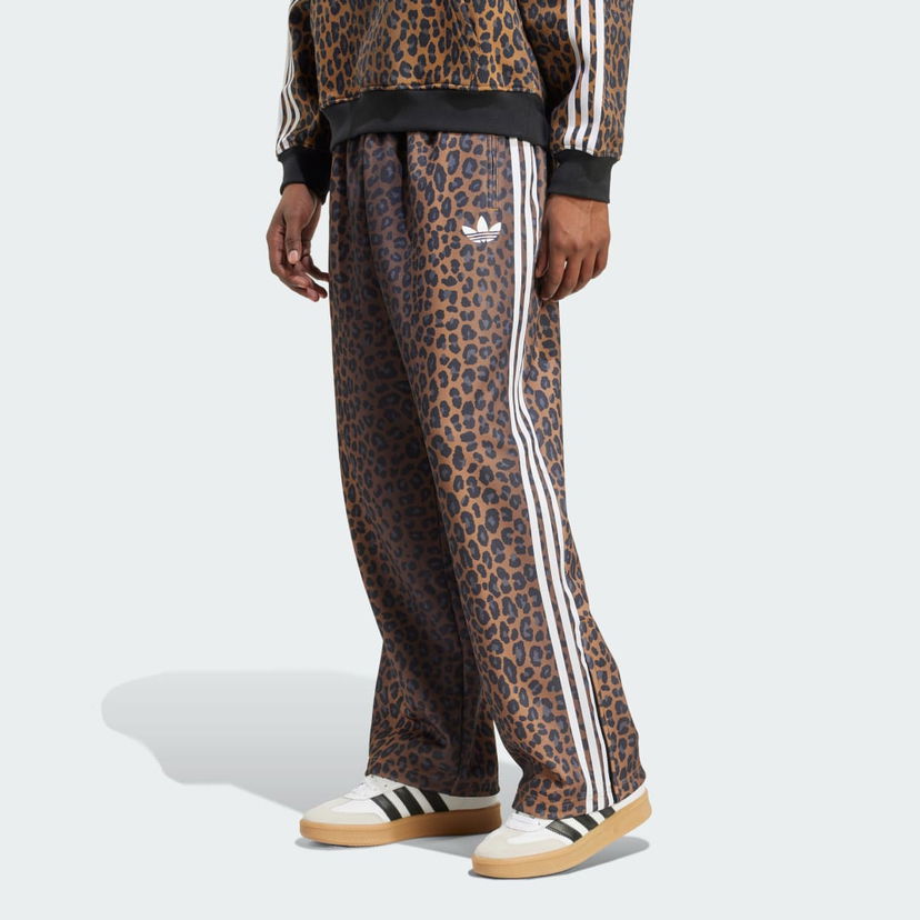 Träningsbyxor adidas Performance Firebird Loose Leopard Track Pants Brun | JV7580