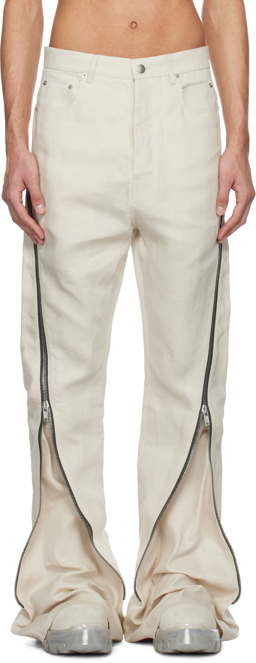 Jeans Rick Owens Rick Owens Hollywood Bolan Banana Jeans Vit | RU01E5343 TWL