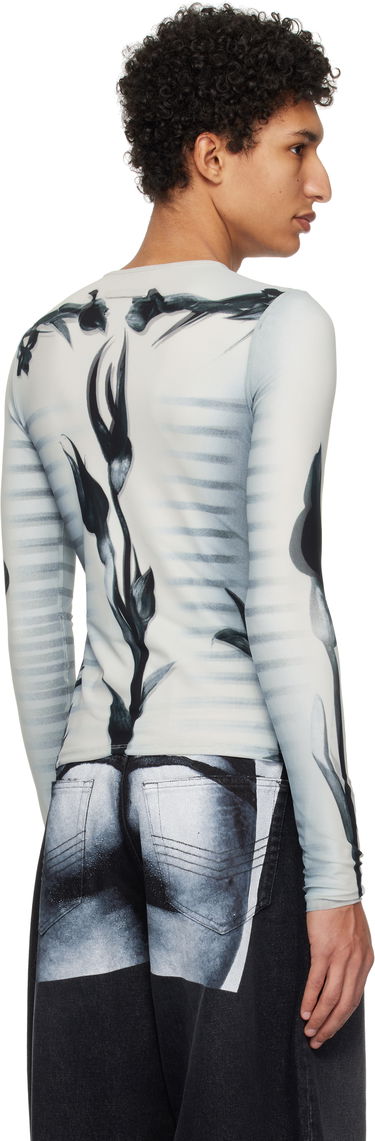 T-shirt Jean Paul Gaultier Jean Paul Gaultier Flower Body Morphing Long Sleeve T-Shirt Vit | 25/33-F-TO264-T581-010200, 2