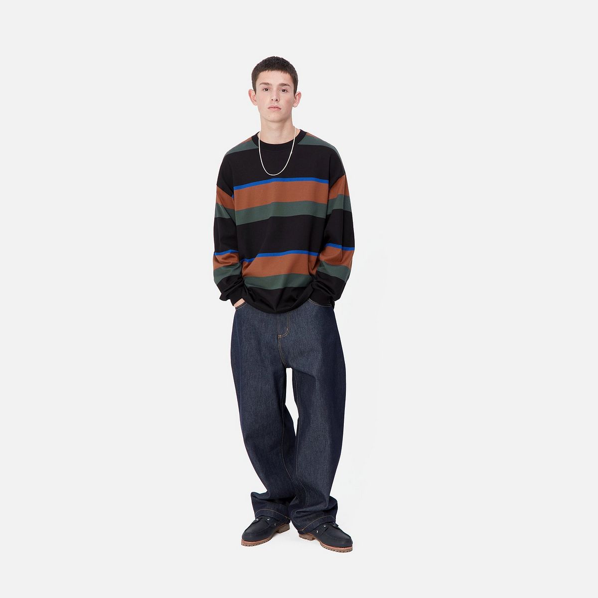 T-shirt Carhartt WIP Sundling Stripe Long Sleeve T-Shirt Svart | I033928_9, 1