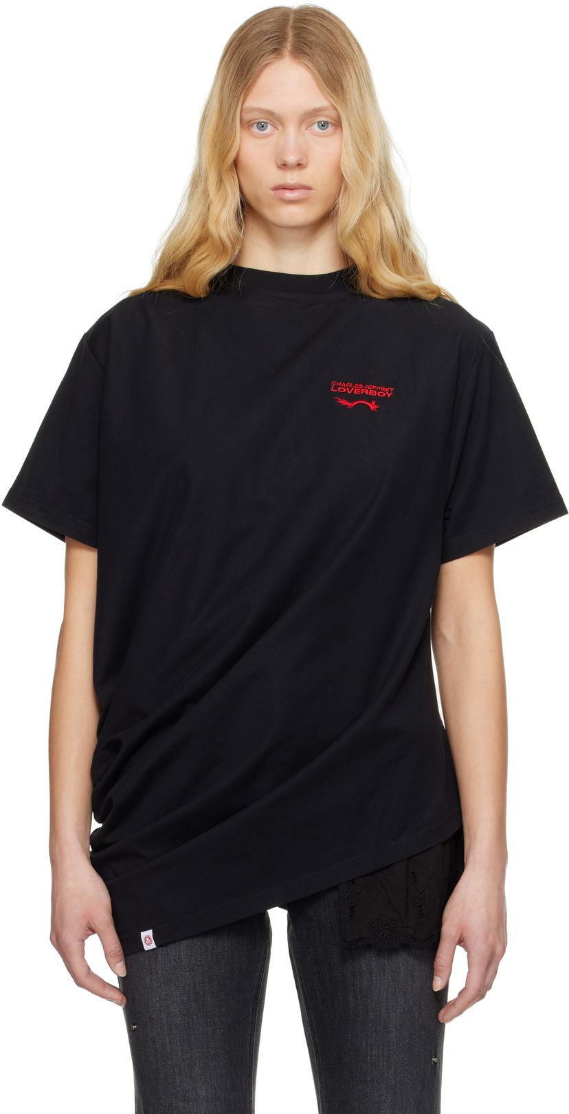 T-shirt Charles Jeffrey Loverboy Charles Jeffrey LOVERBOY Topsy Turvy T-Shirt Svart | 54101301