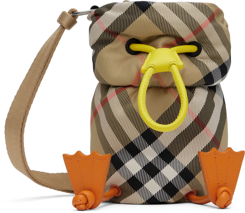 Axelväska Burberry Bottle Bag Duck Nylon Beige | 8089351