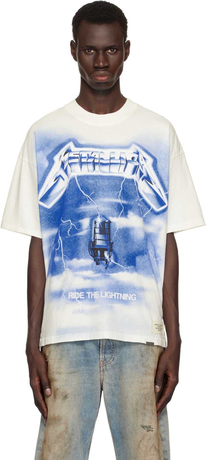 T-shirt Represent Clo Represent 'Metallica Ride the Lightning' Graphic Print T-Shirt Vit | MLM4382