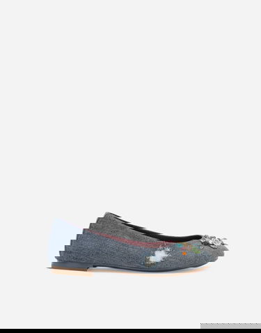 Sneakers och skor Dolce & Gabbana Dolce & Gabbana Patchwork Denim Embellished Ballet Flats (24-38) Blå | D10510AR1428C609, 0