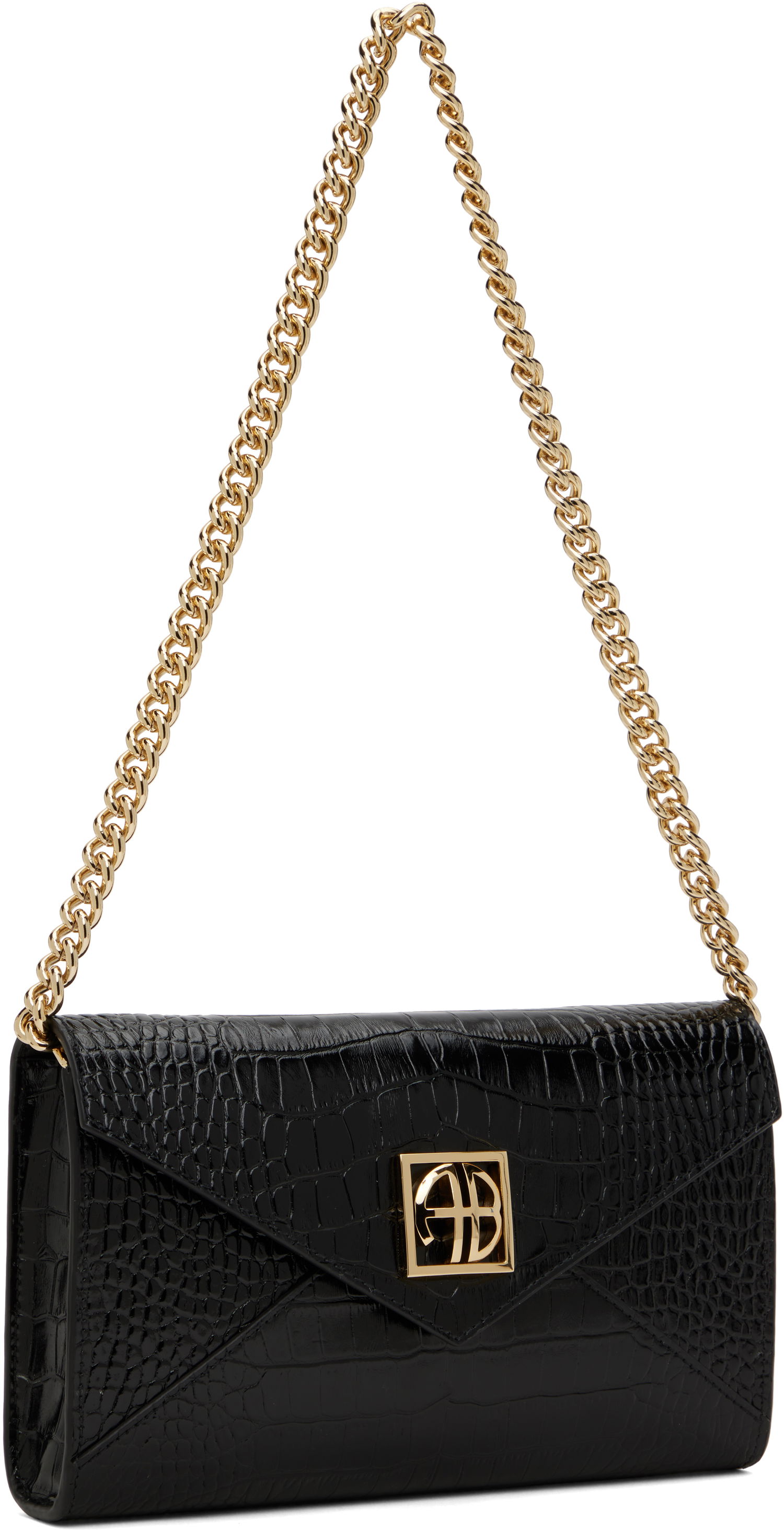Plånbok Anine Bing ANINE BING Small Elly Croc-Embossed Clutch Bag Svart | A-13-10469-BLK1, 1