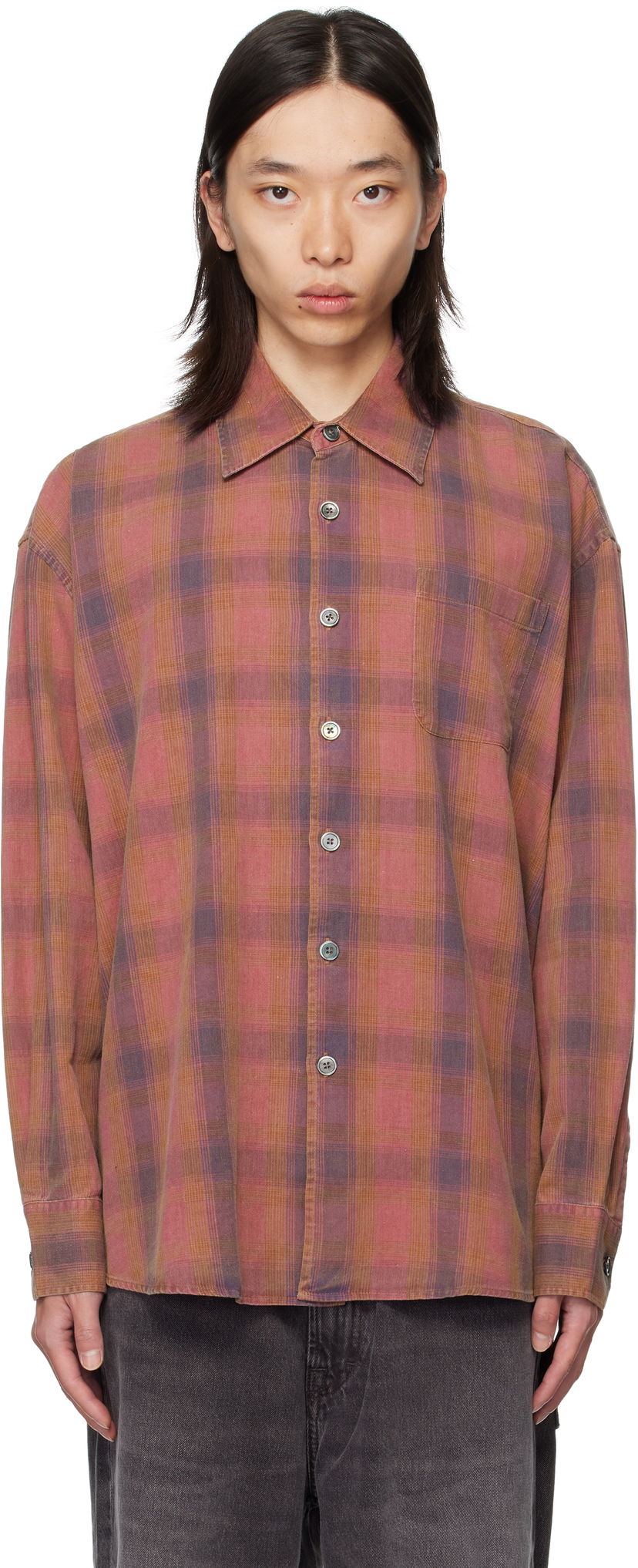 Skjorta OUR LEGACY Our Legacy Borrowed Plaid Shirt Rosa | M4252BIDC