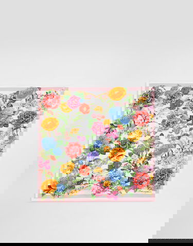 Halsduk Dolce & Gabbana Dolce & Gabbana Floral Print Silk Twill Square Scarf Flerfärgad | FN093RGDCV8HD5KU, 0