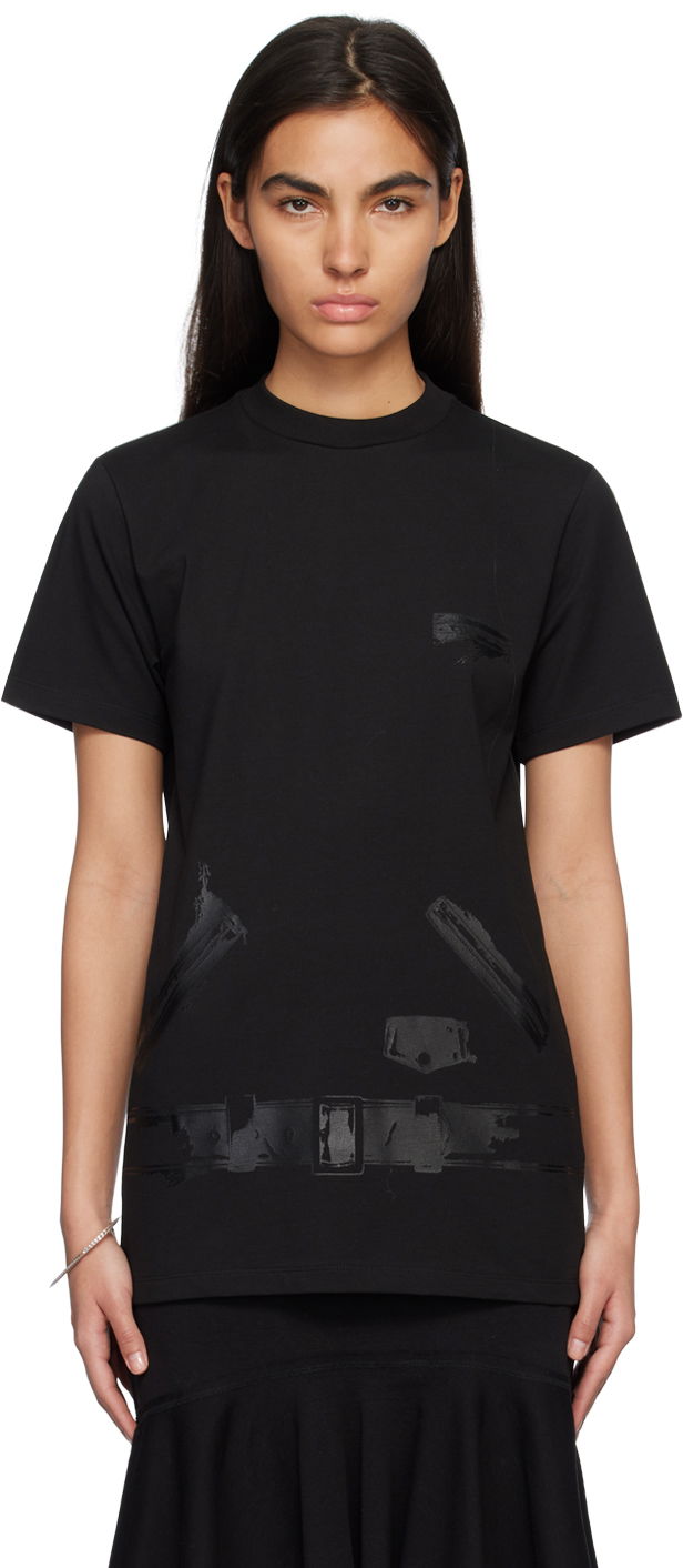 T-shirt We11done Graphic Print T-shirt Svart | WD-TT1-23-798-U-BK
