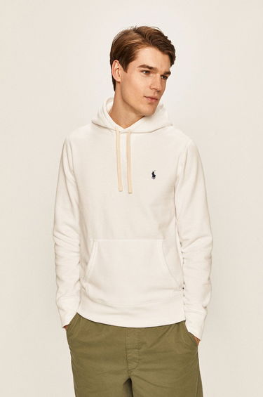 Sweatshirt Polo by Ralph Lauren Classic Popover Hoody Vit | 710766778009, 0