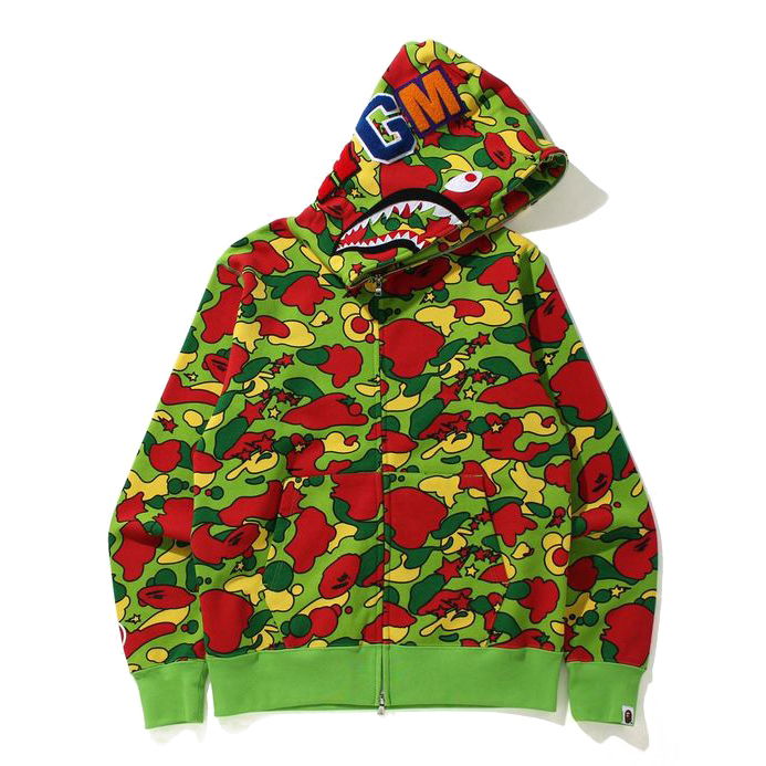 Sweatshirt BAPE Sta Camo Shark Full Zip Hoodie Grön | 1H80-115-004, 0